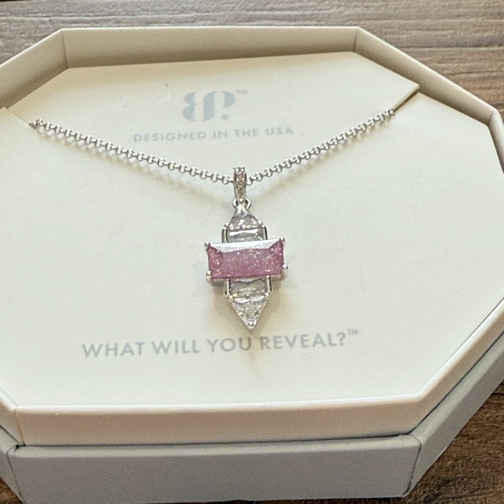 BP OG Necklace RBP8948 "Can't Outshine Me" Lavender Ice Crystal Rhodium NEW - Picture 4 of 5